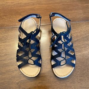 Nordstrom Naturalizer Black Strappy Sandal Velcro